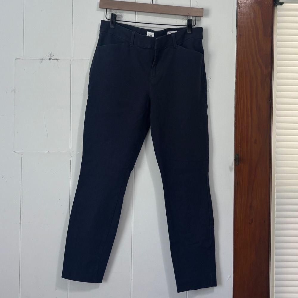 Gap Womens Signature Skinny Ankle Pants Navy Blue Cotton Stretch Size 8